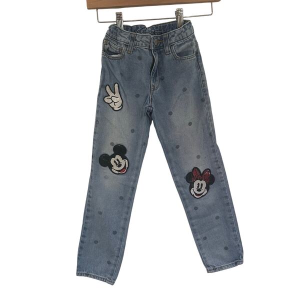 Gap Disney Mickey and Minnie Mouse Jeans sz 7 Slim Girlfriend Jeans - Picture 1 of 9
